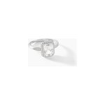 Bague solitaire pilar argent blanc oxyde de zirconium Bague solitaire pilar argent blanc oxyde de zirconium