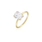 Bague solitaire plaqu or liber oxyde de zirconium