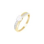 Bague solitaire raska or jaune oxyde de zirconium