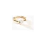 Bague solitaire sarah - lee plaqu or jaune oxyde de zirconium