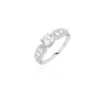 Bague solitaire sarah or blanc oxyde de zirconium