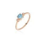 Bague solitaire shir argent rose oxyde de zirconium Bague solitaire shir argent rose oxyde de zirconium