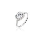 Bague solitaire soa argent blanc oxyde de zirconium