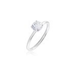 Bague solitaire stella argent blanc oxyde de zirconium