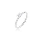 Bague solitaire stella argent blanc oxyde de zirconium