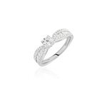 Bague solitaire stockholm or blanc diamant synthetique