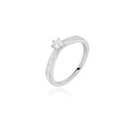 Bague solitaire symphonie or blanc diamant