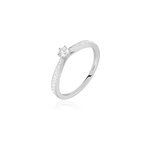 Bague solitaire symphonie or blanc diamant
