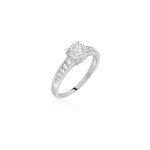 Bague solitaire tatjana or blanc oxyde de zirconium