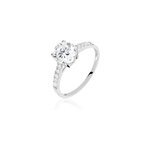 Bague solitaire terese or blanc oxyde de zirconium