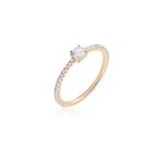 Bague solitaire ursi argent rose oxyde de zirconium Bague solitaire ursi argent rose oxyde de zirconium