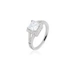 Bague solitaire wilona argent blanc oxyde de zirconium