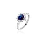 Bague sphinx argent blanc pierre et oxyde de zirconium