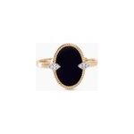 Bague tahina or jaune onyx diamant