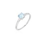 Bague tarente or blanc topaze et oxyde de zirconium Bague tarente or blanc topaze et oxyde de zirconium
