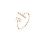 Bague tea argent blanc rose oxyde de zirconium Bague tea argent blanc rose oxyde de zirconium
