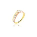 Bague troyen or tricolore diamant