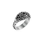 Bague venin acier bicolore oxyde de zirconium