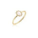 Bague vintage love plaqu� or jaune pierre de lune