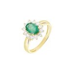 Bague vladimir or jaune emeraude et diamant