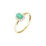 Bague vladimir or jaune emeraude diamant