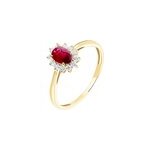 Bague vladimir or jaune rubis et diamant
