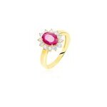 Bague vladimir or jaune rubis et diamant