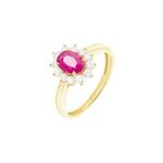 Bague vladimir or jaune rubis et diamant