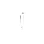 Bijou d'oreille unitaire argent blanc gosse oxydes de zirconium