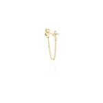 Bijou d'oreille unitaire astrid plaqu� or jaune oxyde de zirconium