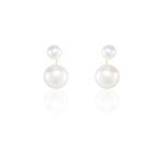 Bijoux d'oreilles metisse or jaune perle de culture