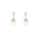 Bijoux d'oreilles plaqu or jaune allon oxydes de zirconium