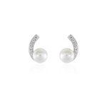 Boucles d'oreilles angel or blanc perle de culture oxyde oxyde