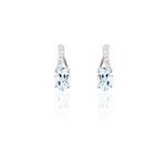 Boucles d'oreilles audea or blanc topaze et oxyde de zirconium Boucles d'oreilles audea or blanc topaze et oxyde de zirconium