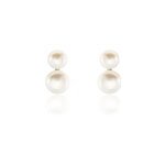 Boucles d'oreilles clips argent blanc viano perles oxydes