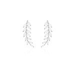 Boucles d'oreilles grimpantes sakira argent blanc oxyde de zirconium