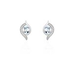 Boucles d'oreilles lydia or blanc topaze oxyde Boucles d'oreilles lydia or blanc topaze oxyde