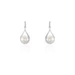 Boucles d'oreilles patricia or blanc perle de culture oxyde