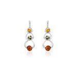 Boucles d'oreilles pendantes agneta argent blanc ambre Boucles d'oreilles pendantes agneta argent blanc ambre
