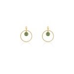 Boucles d'oreilles pendantes amalthea plaqu or dor aventurine vert