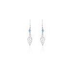 Boucles d'oreilles pendantes angelika argent blanc pierre de synthese