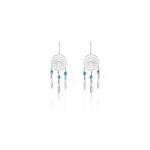 Boucles d'oreilles pendantes anoki argent blanc Boucles d'oreilles pendantes anoki argent blanc