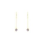 Boucles d'oreilles pendantes arenale or jaune amethyste