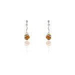 Boucles d'oreilles pendantes argent blanc ferima ambre Boucles d'oreilles pendantes argent blanc ferima ambre