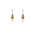 Boucles d'oreilles pendantes argent blanc melusine ambre Boucles d'oreilles pendantes argent blanc melusine ambre