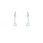 Boucles d'oreilles pendantes assaf or blanc topaze et oxyde Boucles d'oreilles pendantes assaf or blanc topaze et oxyde