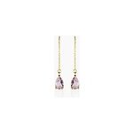 Boucles d'oreilles pendantes asteriane or jaune amthyste