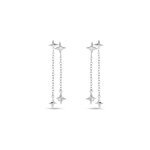 Boucles d'oreilles pendantes astre precieux argent blanc oxyde Boucles d'oreilles pendantes astre precieux argent blanc oxyde
