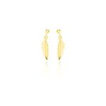 Boucles d'oreilles pendantes bartolomea feuille or jaune