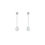 Boucles d'oreilles pendantes brenda or blanc topaze Boucles d'oreilles pendantes brenda or blanc topaze